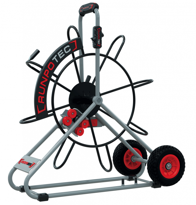 Haspel Ø 730mm verzinkt/gepoedercoat t.b.v. 7,5mm en 9mm Glasvezel Trekveer