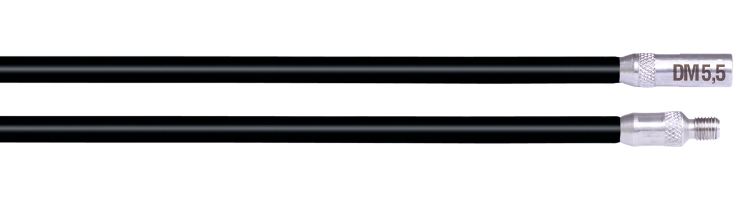 Doorvoerstokken zwart 5,5mm 2 x 1m