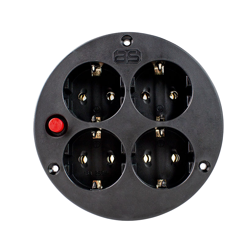 Contactdoos inzetstuk 230V/16A IP20 tbv Kabelhaspel met 4 contacten