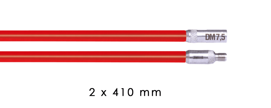 Doorvoerstokken rood 7,5mm 2 x 410mm