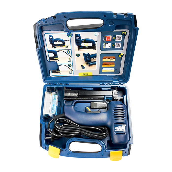 Elektrische Tacker R553 koffer, incl. 1250 nieten en 1000 nagels