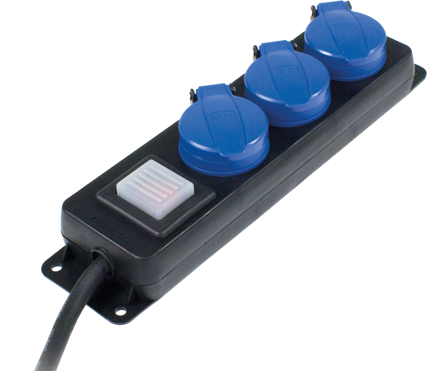 Verdeeldoos 230V/16A IP44 3-voudig met schakelaar en verlengkabel H07RN-F 3G1,5 1,5m