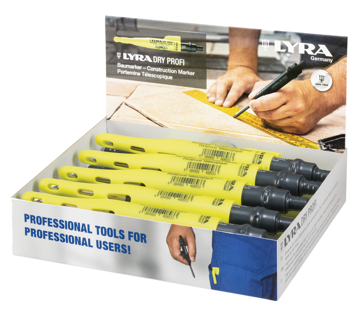 Lyra Markeerpotloden in display 20 x Profi, 8 x Graphite, 4 x Basic