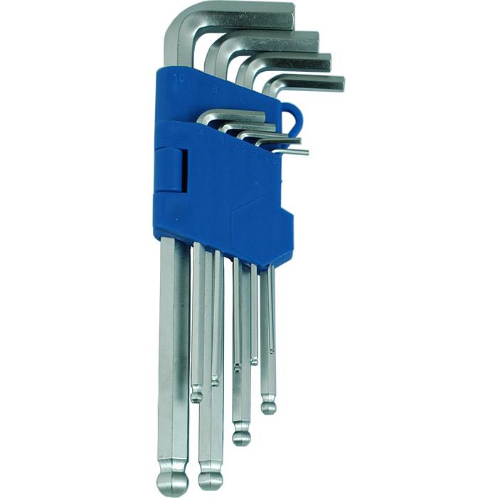 Inbussleutelset kogelkop 1,5-10mm 9-delig