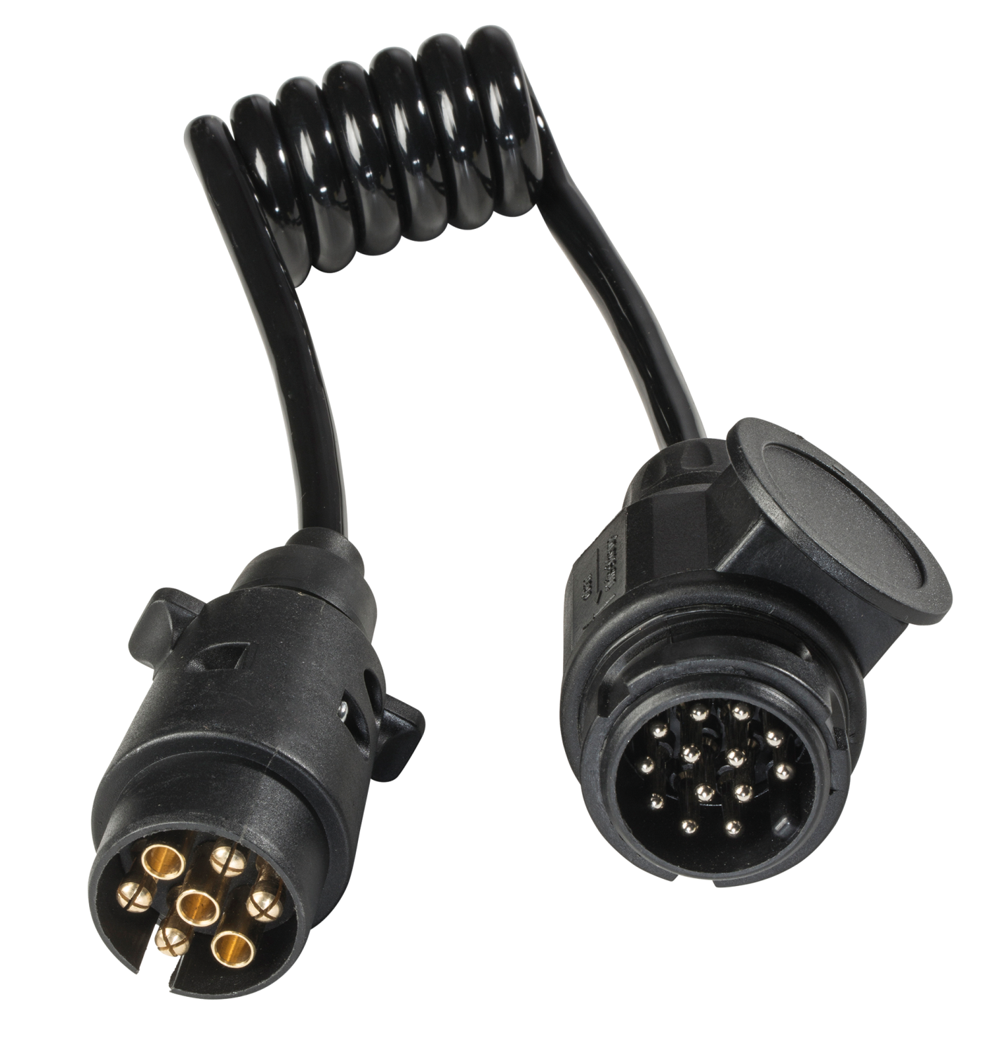 Camping Verlengkabel Spiraal 12V IP44 13-polig zwart 1m