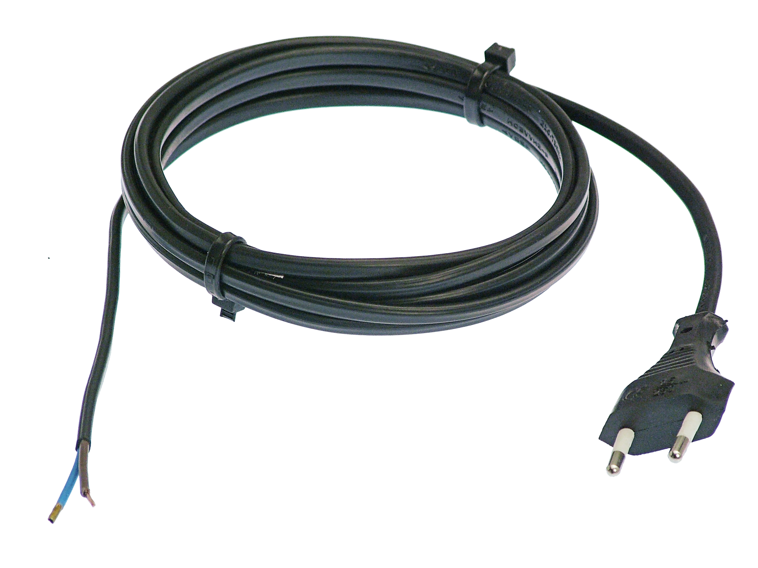 Aansluitkabel Vinyl Eurostekker 230V/2.5A IP20 H03VVH2-F 2x0,75 zwart 1.5m