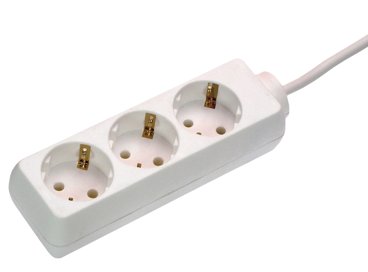 Stekkerdoos 3x randaarde kabel H05VV-F 3G1,5 wit 3m