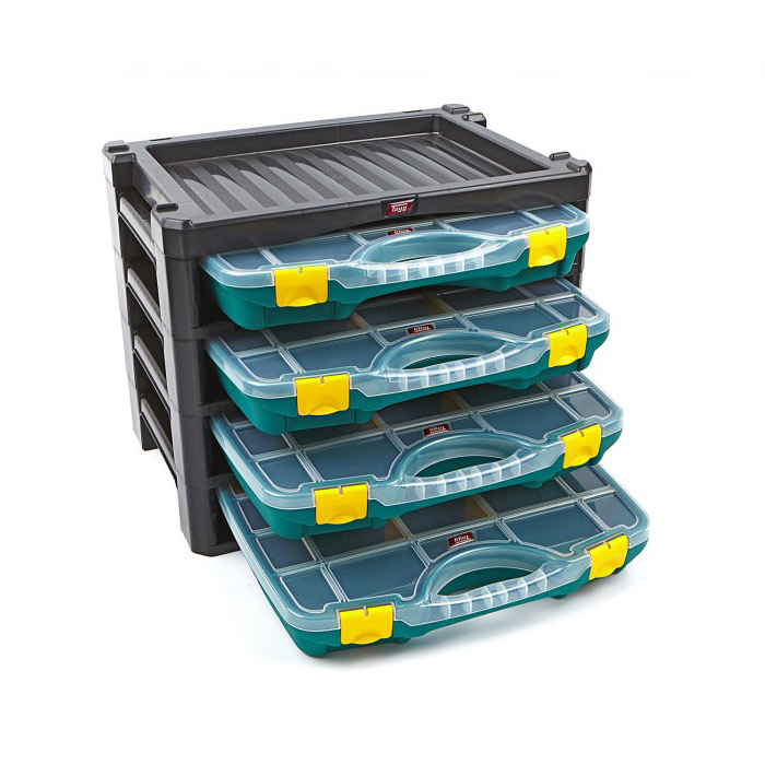 Multibox 3 met 4 Assortimentsdozen Groen 530 x 376 x 430mm