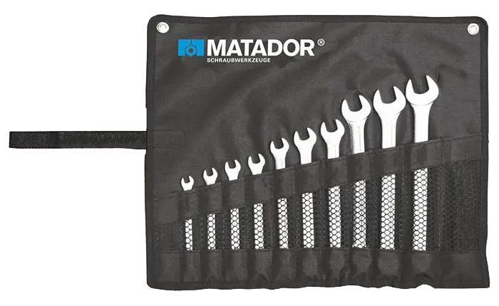 Ringsteeksleutelset 15° 6-19mm in kunststof box, 10-delig