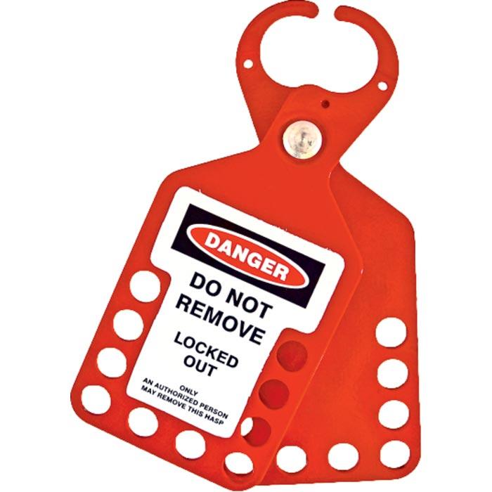 Lockout Hangslotbeugel Aluminium met label 10 gaten