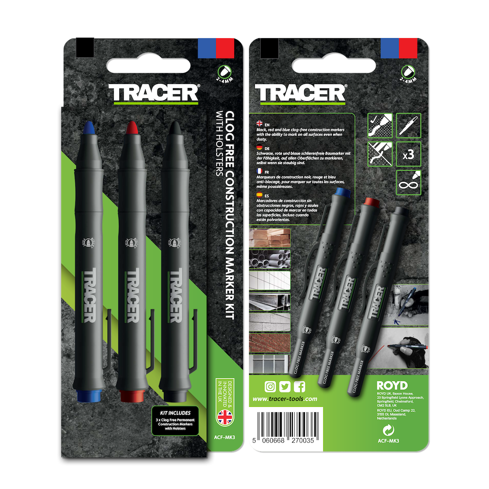 Markeerset Markeerstiften ACF-MK3, zwart, blauw, rood