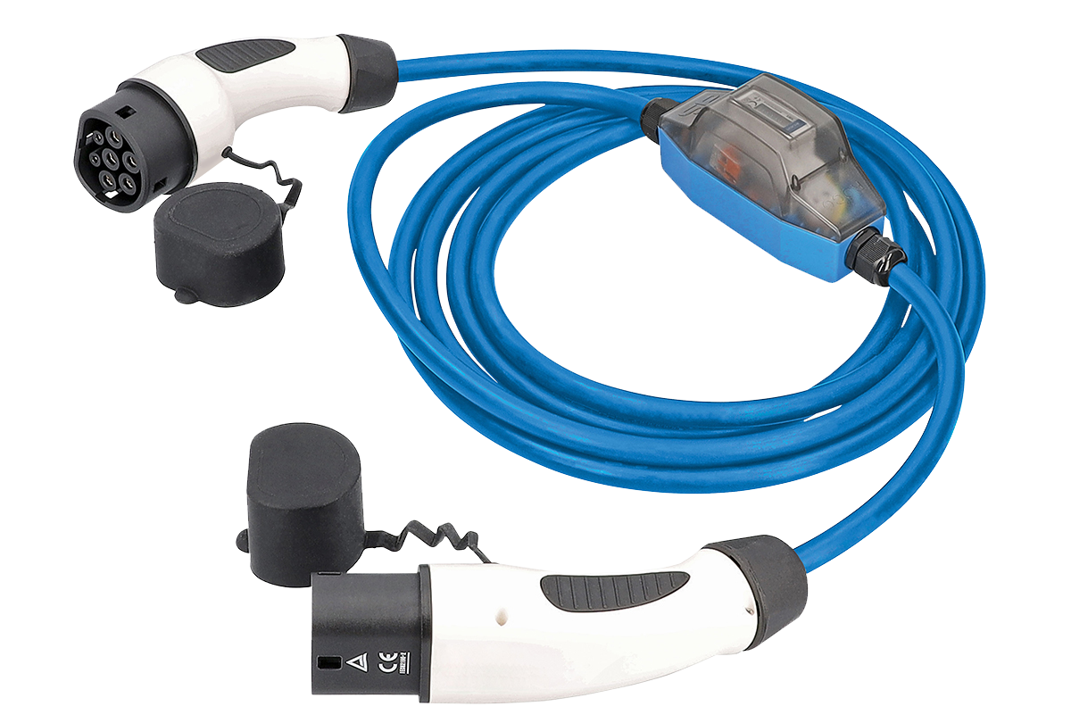 Oplaadkabel met ROCO elektriciteitsmeter voor elektrische auto's 230V/16A 1-fase 3,6kW 5m