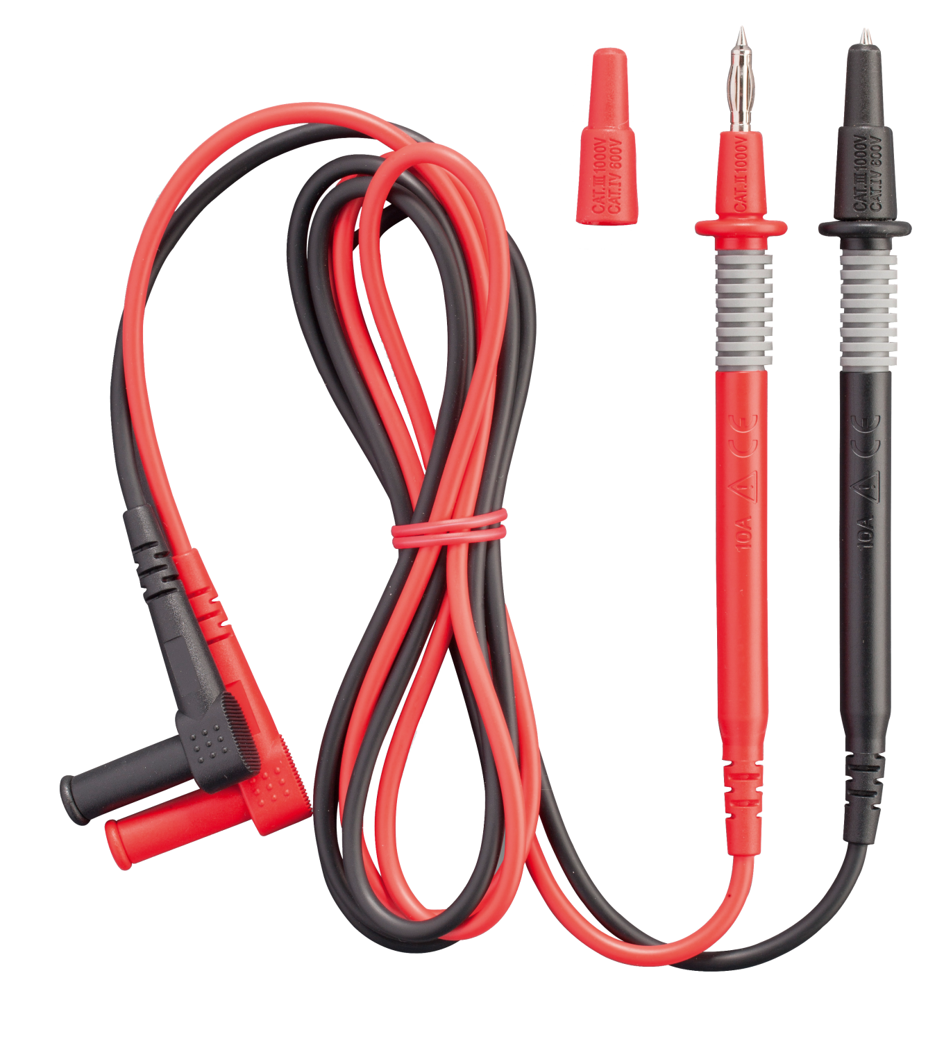 Meetsnoerenset 4mm CAT II, III, IV met 4 mm meetpunt, 2-delig