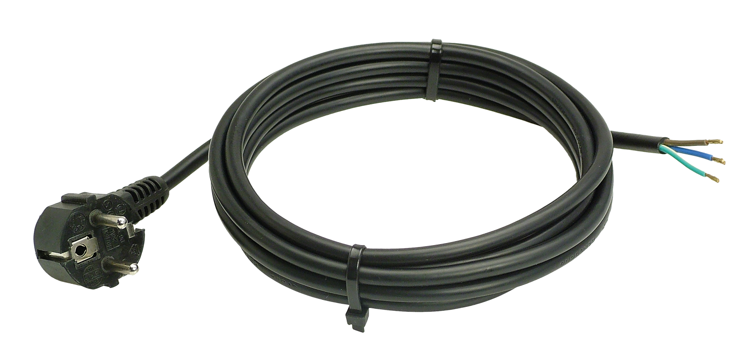 Aansluitkabel Vinyl 230V/10A IP20 H05VV-F 3x1,0 zwart 10m
