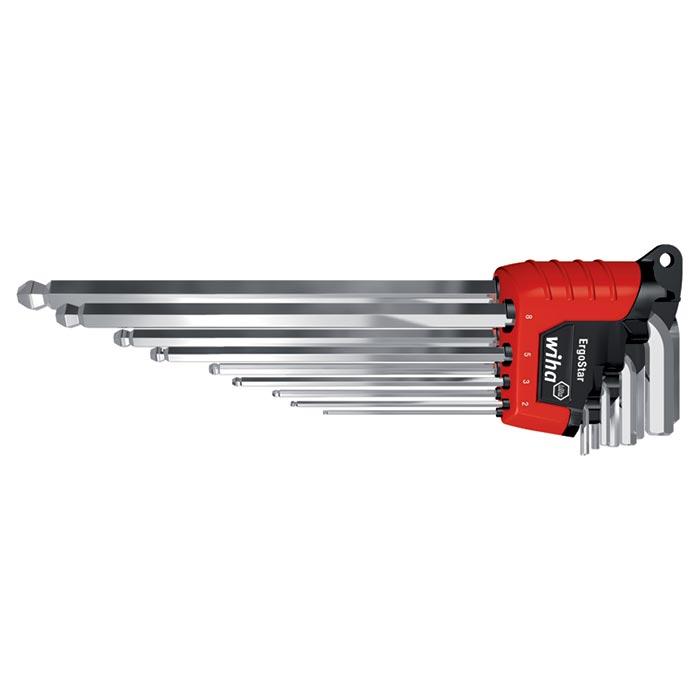 Inbussleutelset Kogelkop MagicRing ErgoStar mat verchroomd 369R, 10-delig