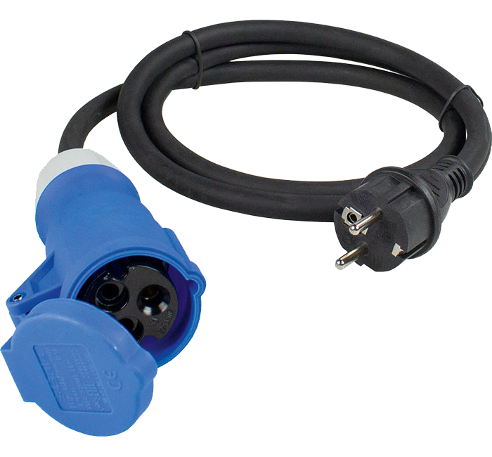 Camping CEE AdapterKabel met geaarde Stekker 230V/16A IP44 H07RN-F 3G2,5 0.5m