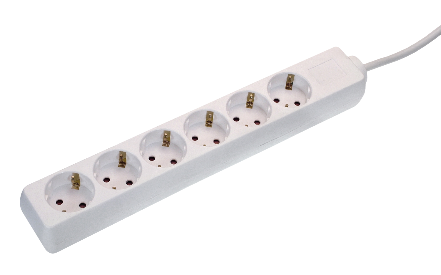 Stekkerdoos 6x randaarde kabel H05VV-F 3G1,5 wit 1,4m