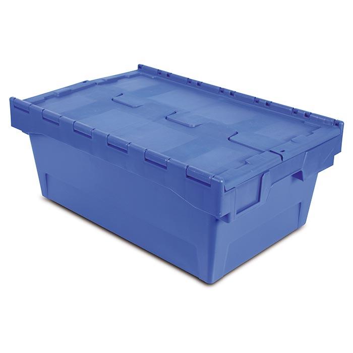 Eurobox 6424-T Blauw met vast Deksel 600 x 400 x 240mm
