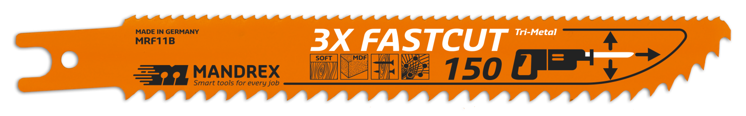 3X Fastcut Reciprozaagblad MRF11B 150mm hoge snelheid (2 st.)