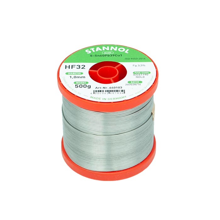 Soldeertin HF32 Sn60Pb39Cu1 Ø 1,0mm 500g
