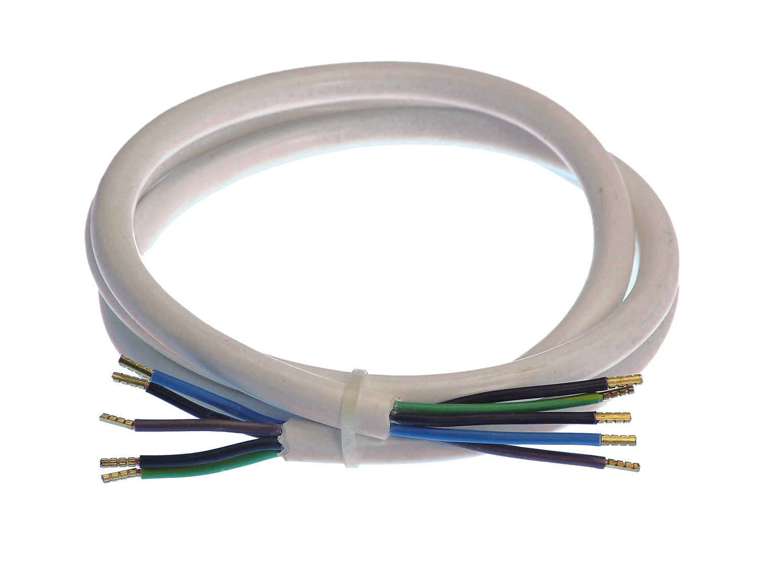 Aansluitkabel Kachel Vinyl 400V/16A IP20 H05VV-F 5G2.5 wit 3.0m