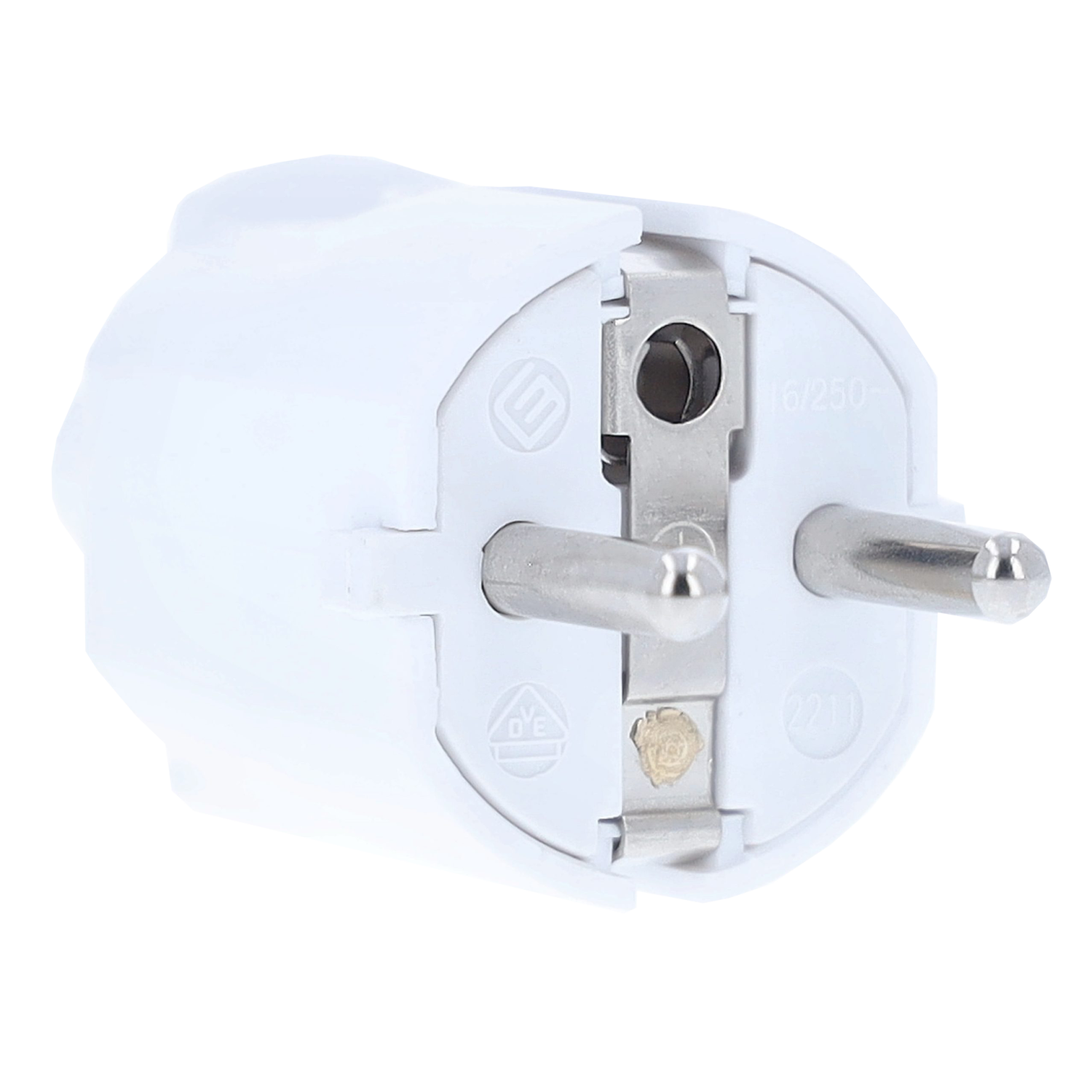 Stekker Randaarde 230V/16A PVC tot 1.5 mm² wit